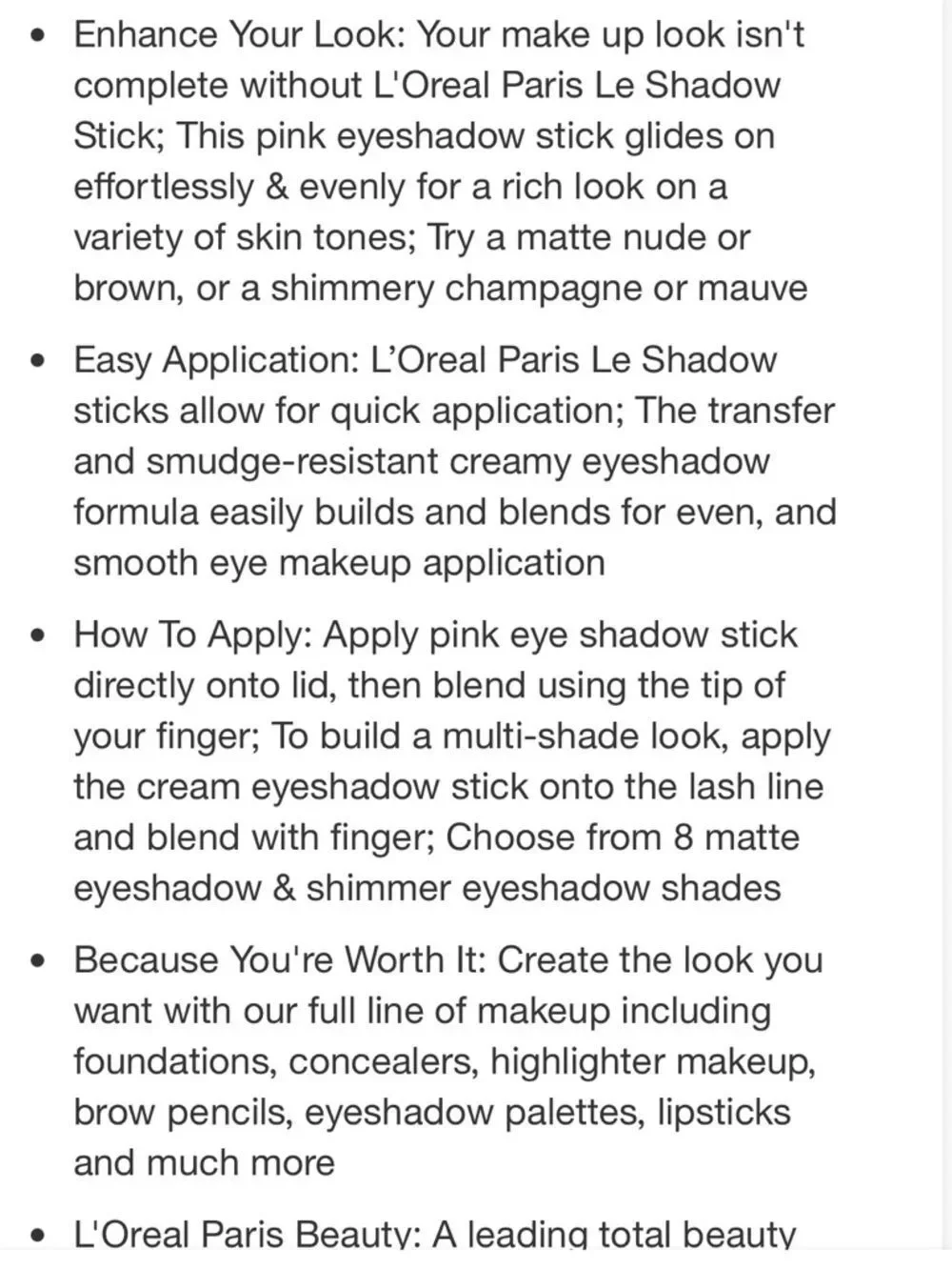 🦋 5/$25 L'Oreal 120 Magnetic Mauve Cream Eyeshadow Stick New FullSz